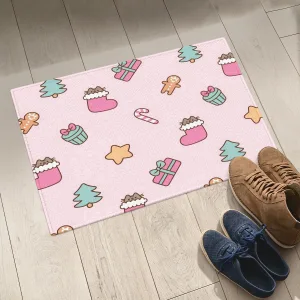 Super Cute Christmas Gifts Christmas Tree And Funny Cat Socks Door Mat