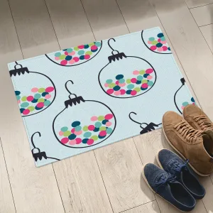 Merry Christmas With Sparkling Light Bulb Pattern Door Mat