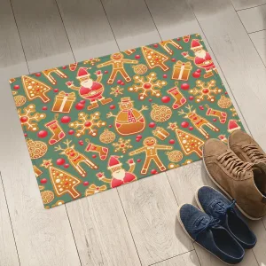 Eye-Catching Santa Claus Cookies Gift Boxes Snowflakes Door Mat