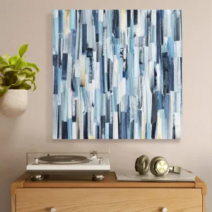 Abstract Art Background With Multicolored Stripes And Teals. Ink On Paper Canvas