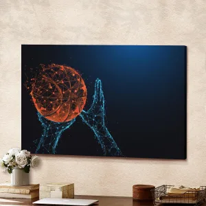 Abstract Basketball Player Hands Shooting Form Canvas Wall Art Home Decor