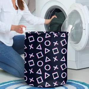 Seamless Pattern Cross Triangle Square Circle Laundry Basket