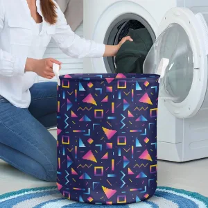 Seamless Pattern Abstract Geometric Shapes Pixel Laundry Basket