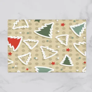 Christmas Tree With Striking Polka Dots On A Beige Background Door Mat