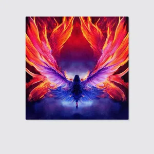 3D Illustration Glowing Bright Phoenix Rising Canvas Wall Art Home Decor