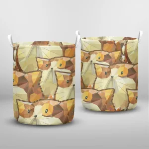 Pattern With Cute Sheep. Warm And Delicate Light Shades Laundry Basket