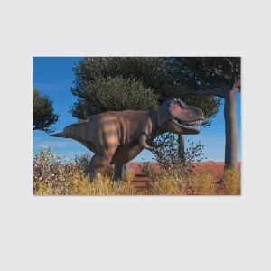 3D Dinosour Life In Forest Canvas Wall Art Home Decor