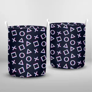 Seamless Pattern Cross Triangle Square Circle Laundry Basket