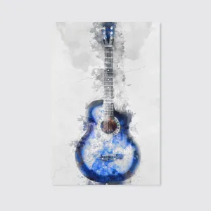 Abstract Beautiul Guitar In The Foreground Canvas Wall Art Home Decor