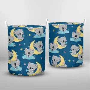 Hand Drawn Cute Koala And Moon Pattern Laundry Basket